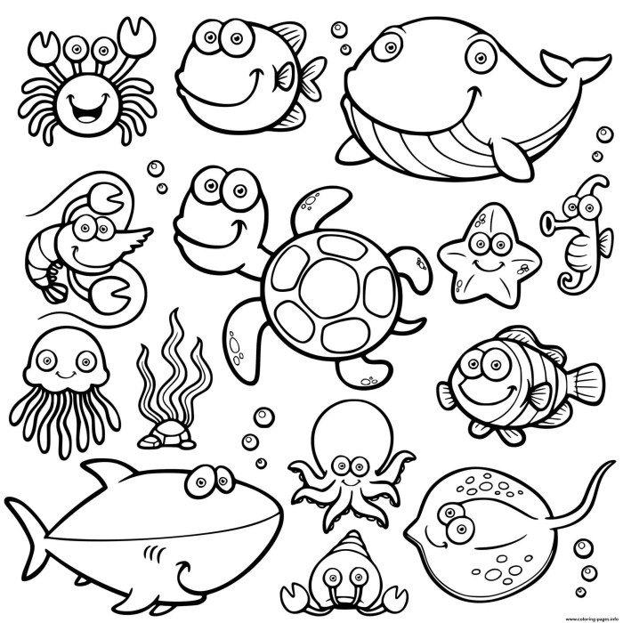 Free printable sea animal coloring pages