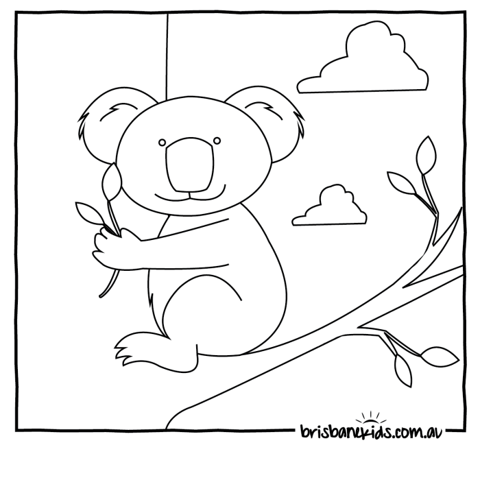 Free Coloring Sheet of Australian Animals