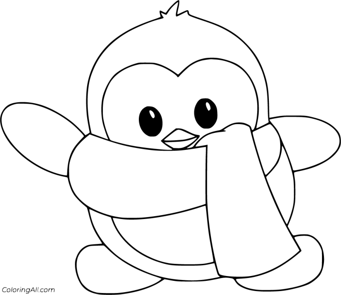 Coloring Pages of Animals Penguin for Kids