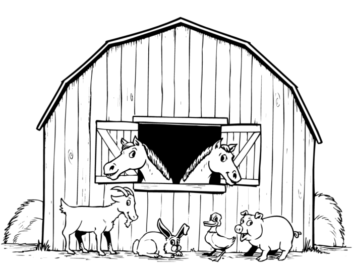 Farm Animals Coloring Sheets Free Fun for Kids