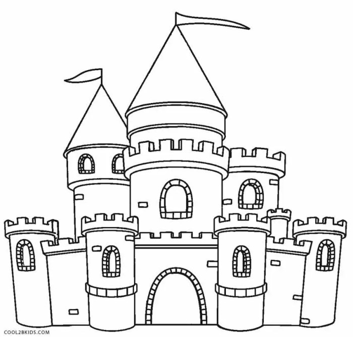 Castle coloring book pages