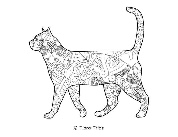 Easy mandala animal coloring page