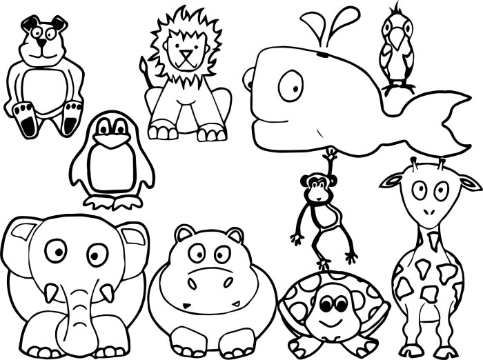 Free Simple Animal Coloring Pages