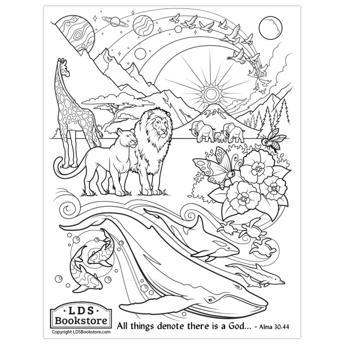 God's created animals coloring page