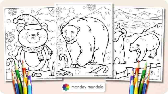 Cute winter animals coloring