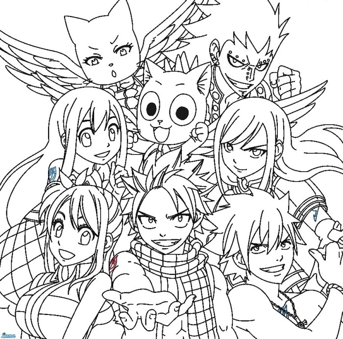 Fairy tail anime coloring sheets