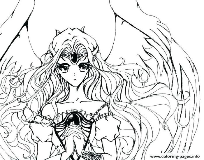 Fallen angel anime coloring pages