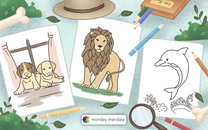 Easy Coloring Pages for Kids Animals