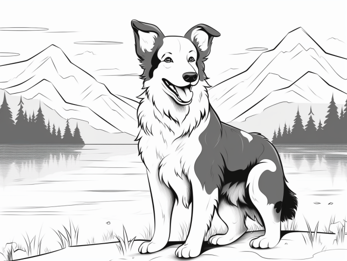 Border collie coloring book