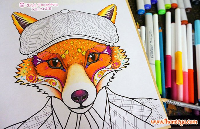 Dapper animals coloring b