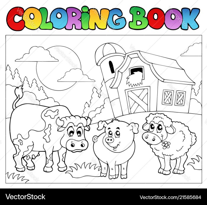 Farm animals bulk coloring book