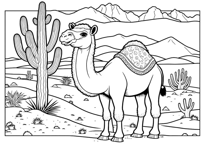 Desert plant animal coloring page