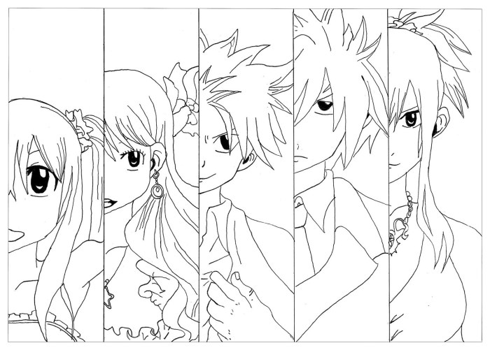 Fairy tail anime coloring sheets