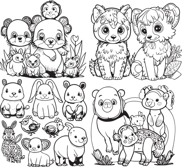 Cute Coloring Pages of Animated Animals