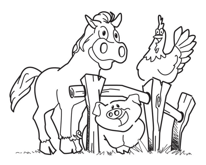 Coloring pages farm animals free