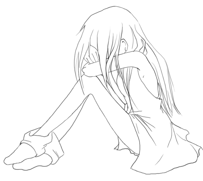 Depressed coloring pages anime