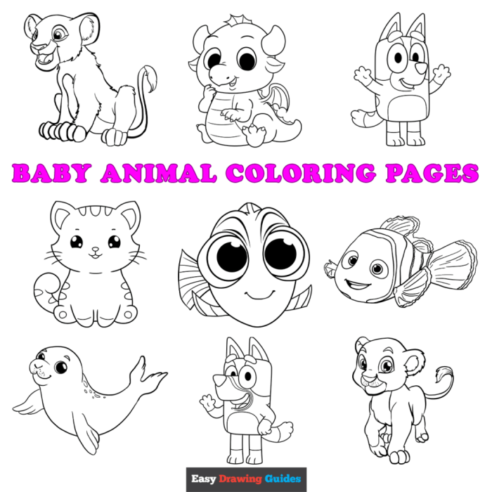 Free coloring pictures of baby animals