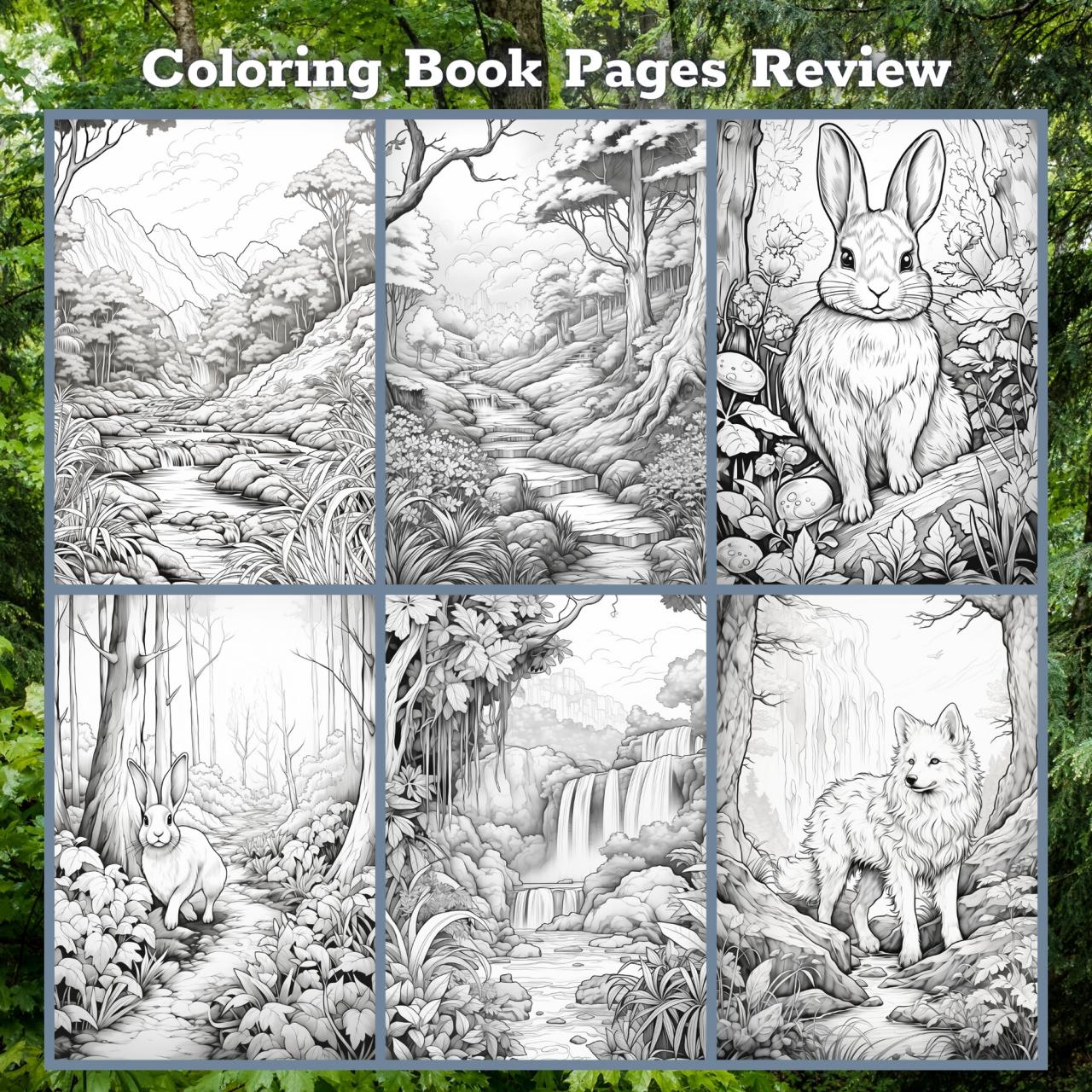 Color & frame coloring book - in the forest