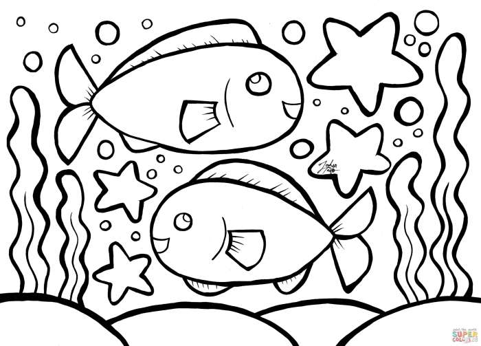 Fish coloring animal coloring