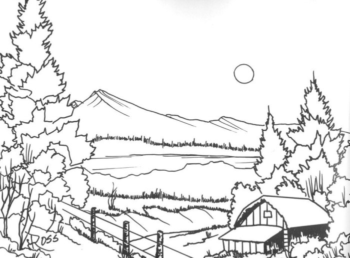 Bob ross coloring book pages