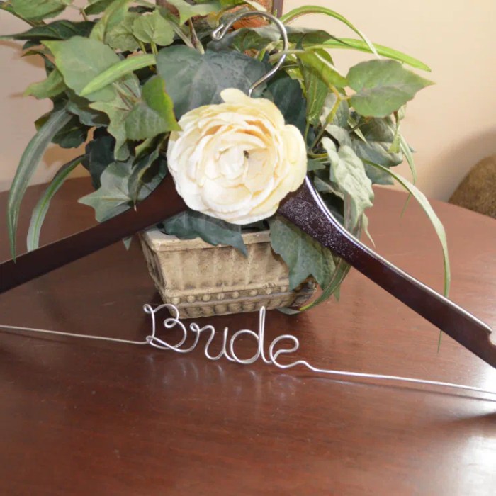 Personalized wedding dress hanger