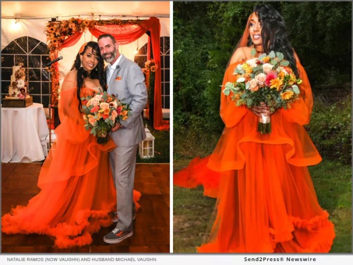 Orange and White Wedding Dress Designs