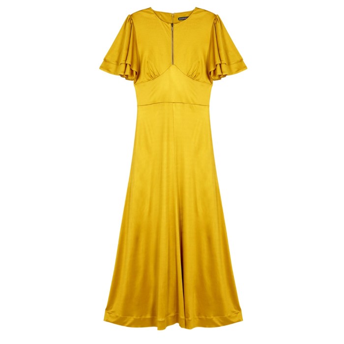 Plus size yellow wedding dress