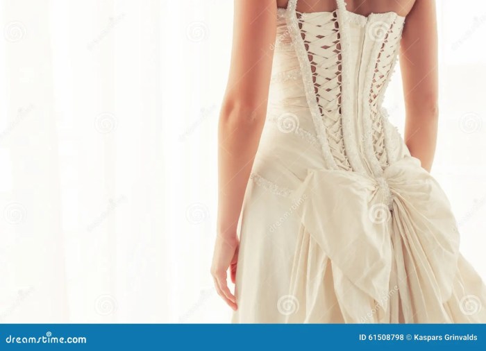 Corset back brides dress wedding stock