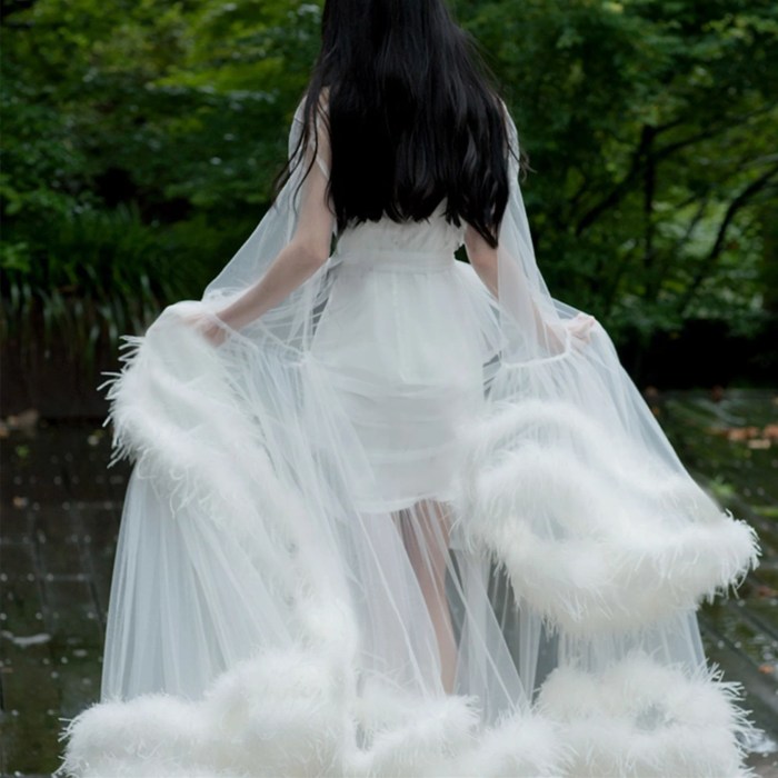 Ostrich feather wedding dress