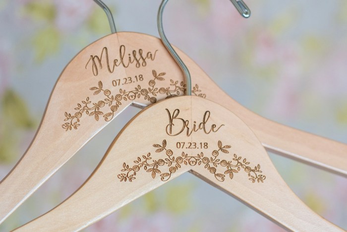 Personalized wedding dress hanger