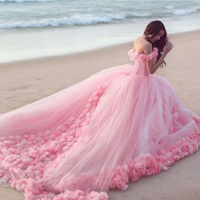 Pink princess wedding dress