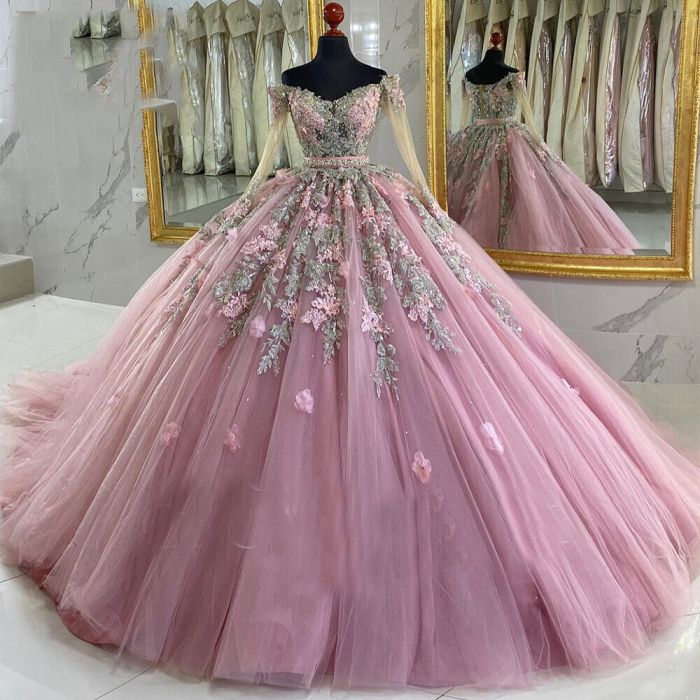 Pink princess wedding dresses